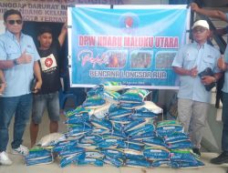 DPW Ndaru Serahkan Bantuan Sembako Kepada Korban Bencana Banjir di Kelurahan Rua Ternate