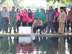 Dukung Ketahanan Pangan Kapolres Bersama Forkopimda Tebar 5000 Benih Ikan
