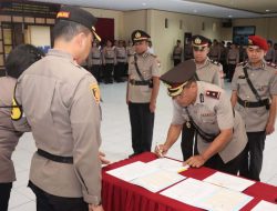 Kapolres Pimpin Pelantikan dan Sertijab Pejabat Tinggi Polres Halmahera Utara