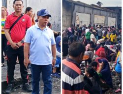 Bupati Piet Hein Babua Turun Langsung Bersama Masyarakat Lakukan Pembersihan Lokasi Kebakaran Pasar