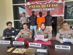 Polres Ternate Amankan Satu Pelaku Serta Barang Bukti Paket Narkoba