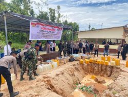 Polres Pulau Taliabu Musnahkan Ribuan Liter Minuman Keras