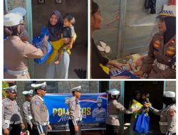 Satlantas Polres Halteng Menyapa Warga dan Bagikan Paket Sembako
