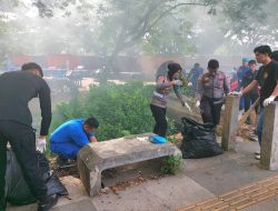 Personel Pos Terpadu Operasi Lilin Kie Raha Gelar Kerja Bakti