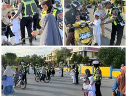Satlantas Polres Halteng Gandeng PAUD IT Wahdah Islamiyah Bagikan Takjil Kepada Masyarakat