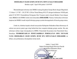 Wawan Gunawan: Peringatan Dini Tsunami Dinyatakan Berakhir, Namun Warga di Minta Tetap Waspada