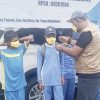 Gunung Api Ibu Kembali Erupsi, BPBD Halbar Gerak Cepat Bagikan Masker