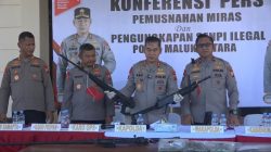 Polda Malut Gagalkan Penyelundupan Senjata Api  Lintas Negara Akan Dijual ke Papua
