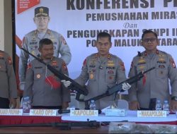 Polda Malut Gagalkan Penyelundupan Senjata Api  Lintas Negara Akan Dijual ke Papua