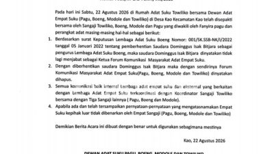 Domigus Isak di Berhentikan Dari Lembaga Adat Suku Boeng 